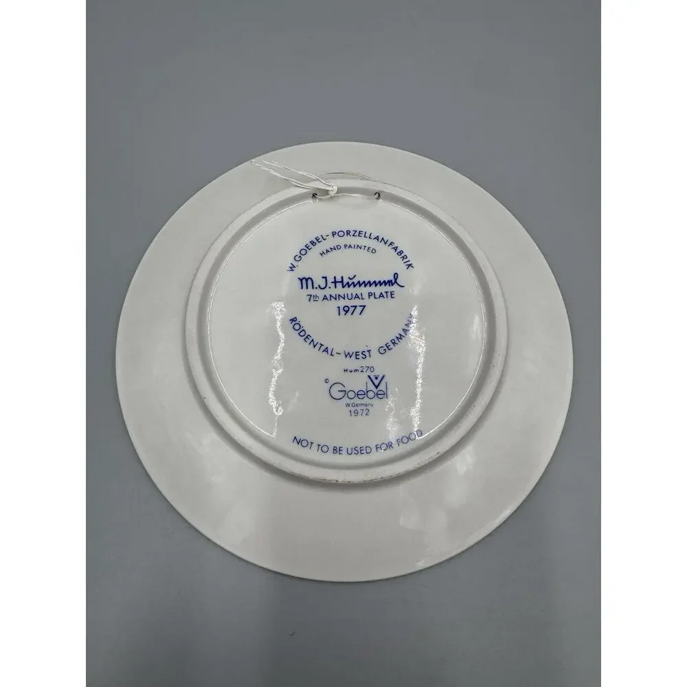 1977 Goebel Hummel Annual Collector Plate Hum 270 Porcelain W. Germany